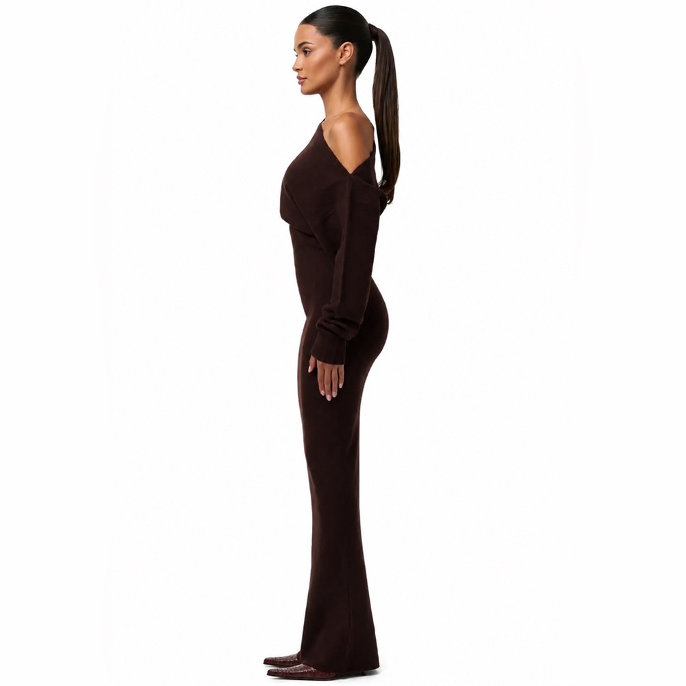 Naked Wardrobe Knit Off-Shoulder Sweater Maxi Dress - Picture 8 of 13